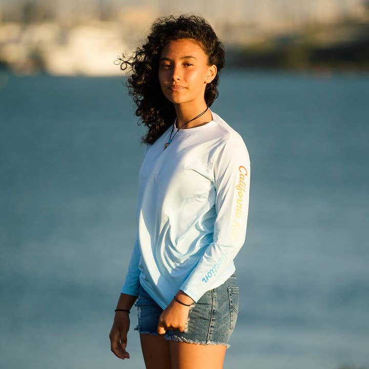 CKC Youth Rash Guard in Gradient Blue โ๏ธ for wholesale by California Kids Collection