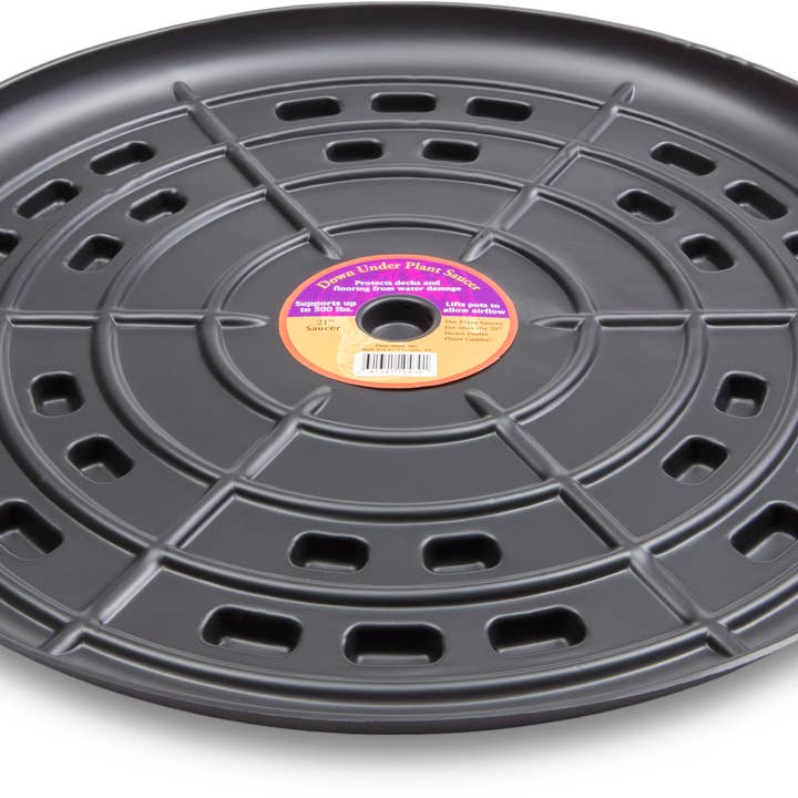 Down Under Plant Saucer 21" Black - supports 500lbs for wholesale by Bosmere Inc