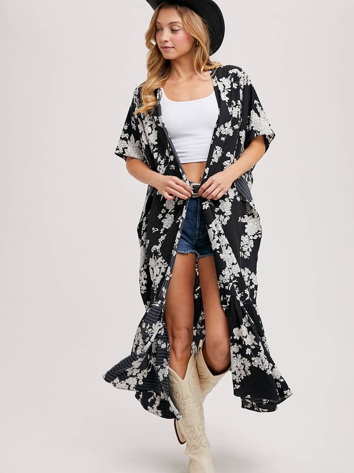 Bluivy - Wholesale Kimono - Women's - EFFORTLESS FLORAL PRINT MAXI KIMONO