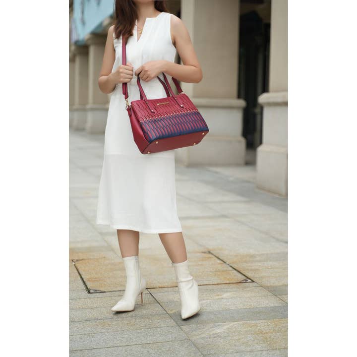 MKF Collection - Wholesale Tote Bag - Women's - Quinn Triple Compartment Color Block Tote Handbag by Mia K