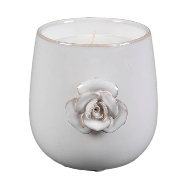 Candela in ceramica da 5" - Magnolia Bloom 20 oz per la vendita all'ingrosso da parte di Flora Bunda Inc