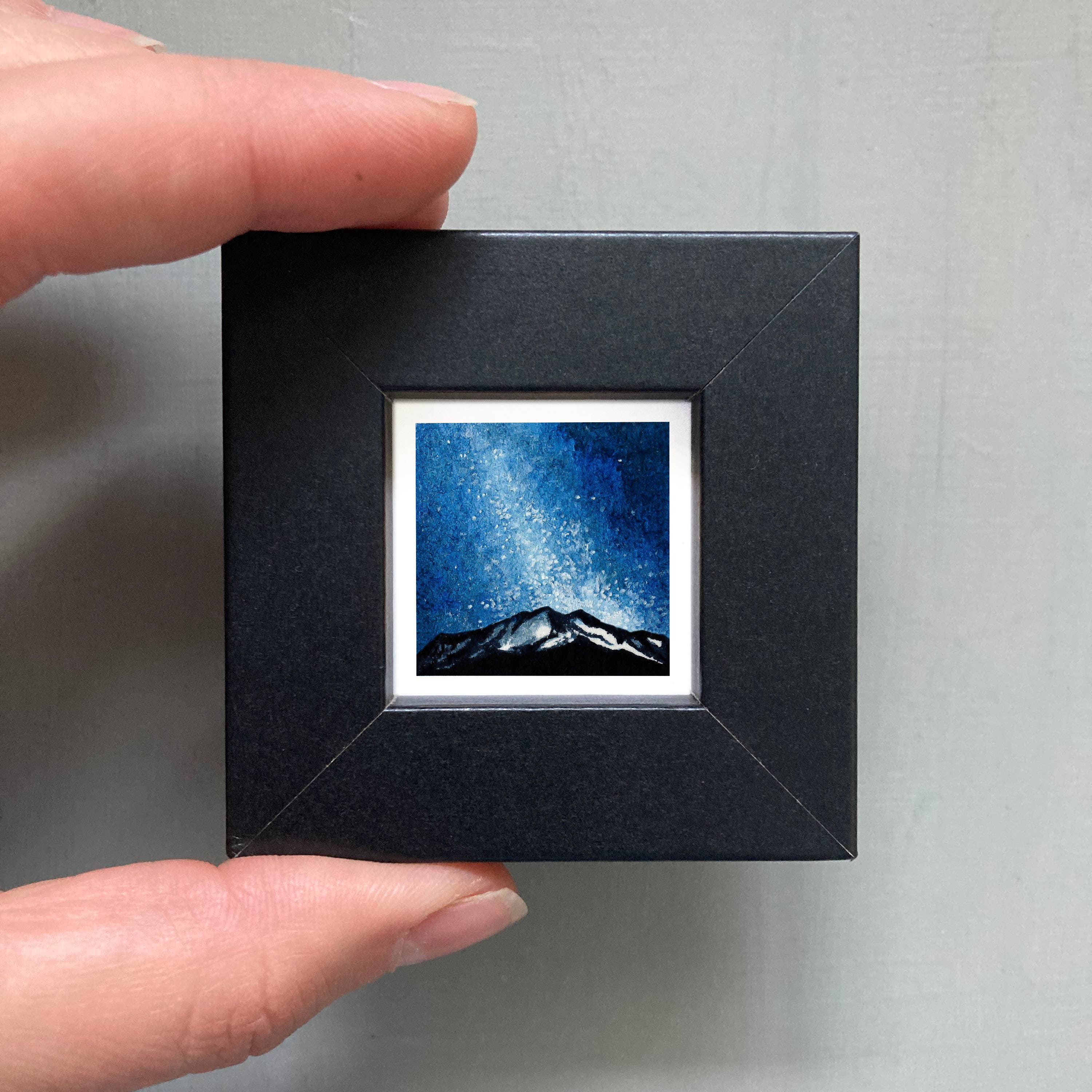 Mick's Art Goods - Wholesale Art Print - Mini 1" Galaxy Mountain Milky Way Tiny Framed Art Print2