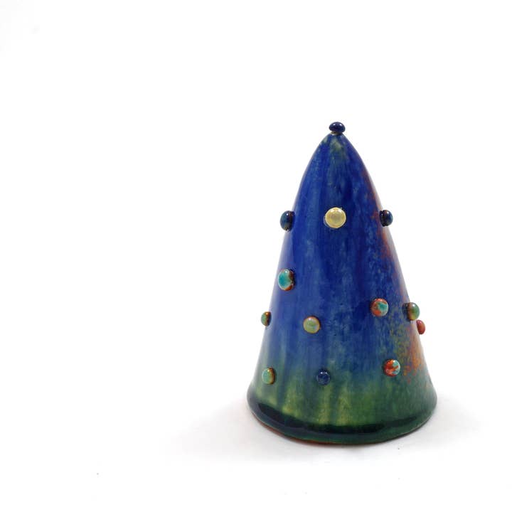 Árvore de Natal azul e verde cobre com gotas coloridas por atacado de Ceramiche Lega