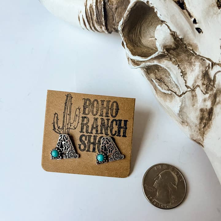 Boho Ranch Shop - Wholesale Stud/Post Earrings - Western Stamped Initial Studs Earrings