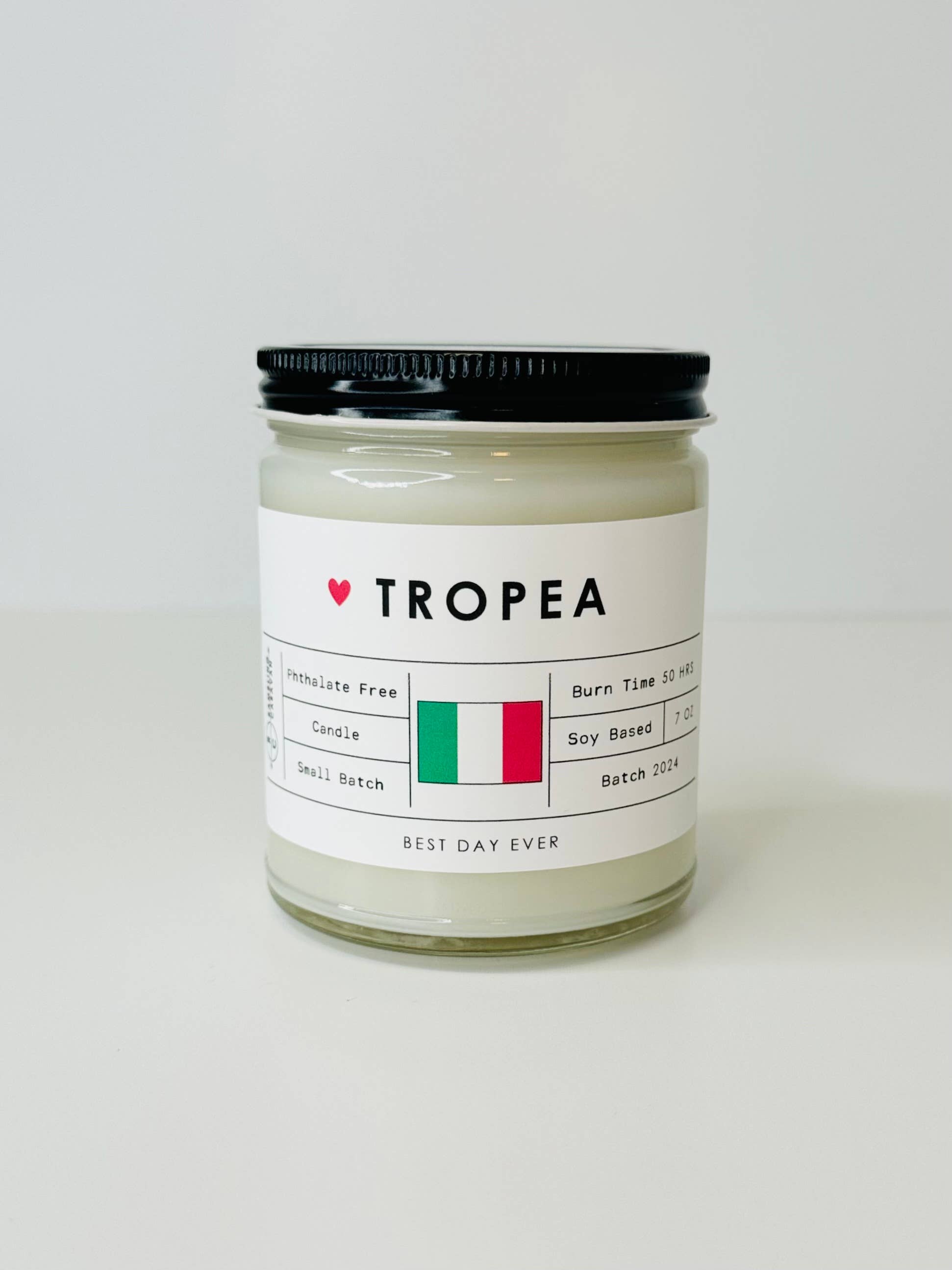 White Tropea, Italy Candle for wholesale on Faire