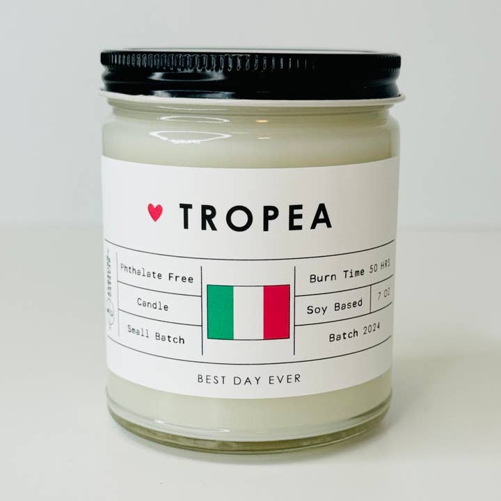 White Tropea, Italy Candle for wholesale on Faire0