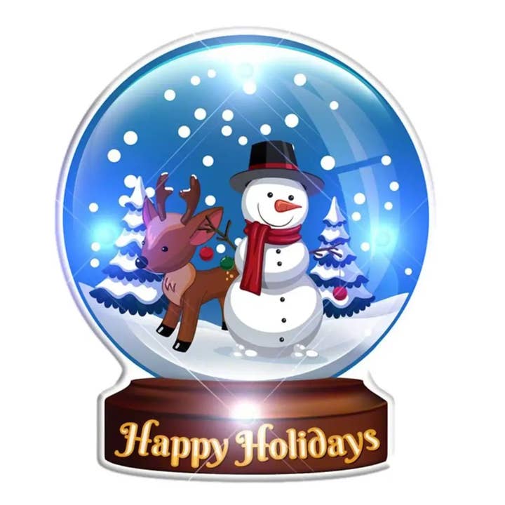 Christmas Snowman Globe Body Light-Up Pin for wholesale by Blinkee.com, LLC