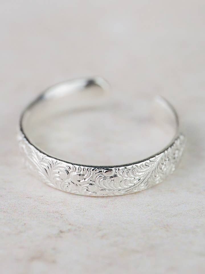 Sterling Silver Lace Toe Ring for wholesale by Lucy Kemp Jewellery