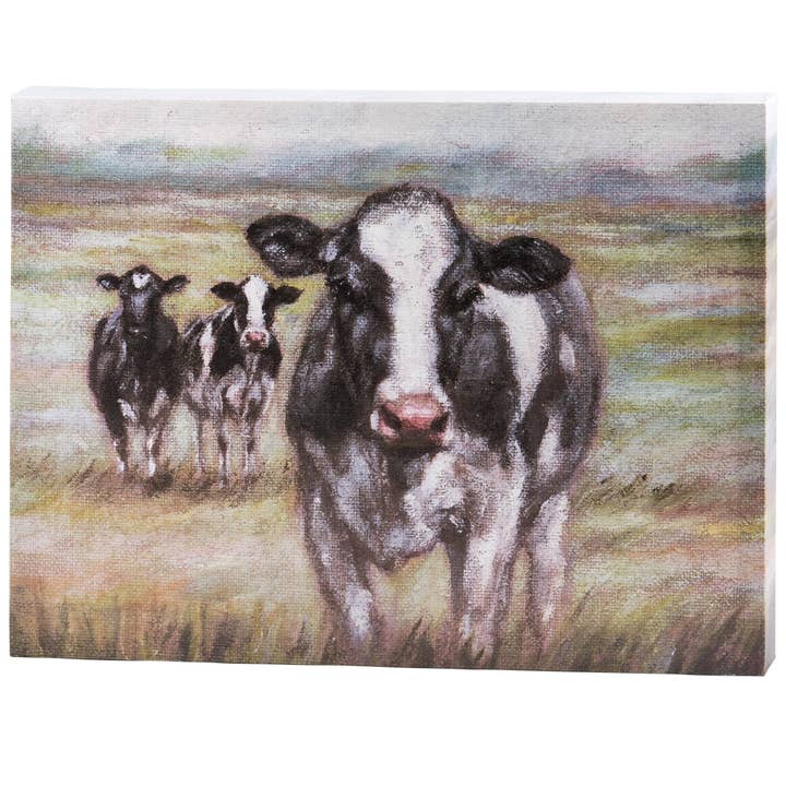 Primitives by Kathy - Wholesale Wall Sign - Dairy Cows Canvas Wall Art