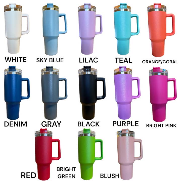 KW Laser Supplies - Wholesale Insulated Mug/Tumbler - 40oz Tumbler with handle