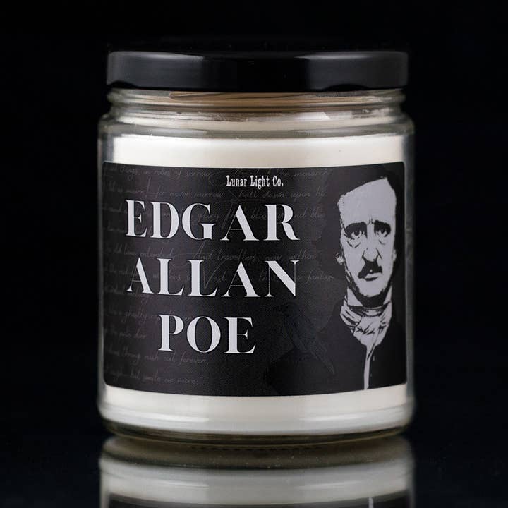 Edgar Allan Poe
Dark Academia
Bookish Goth Scented Candle for wholesale by Lunar Light Co.