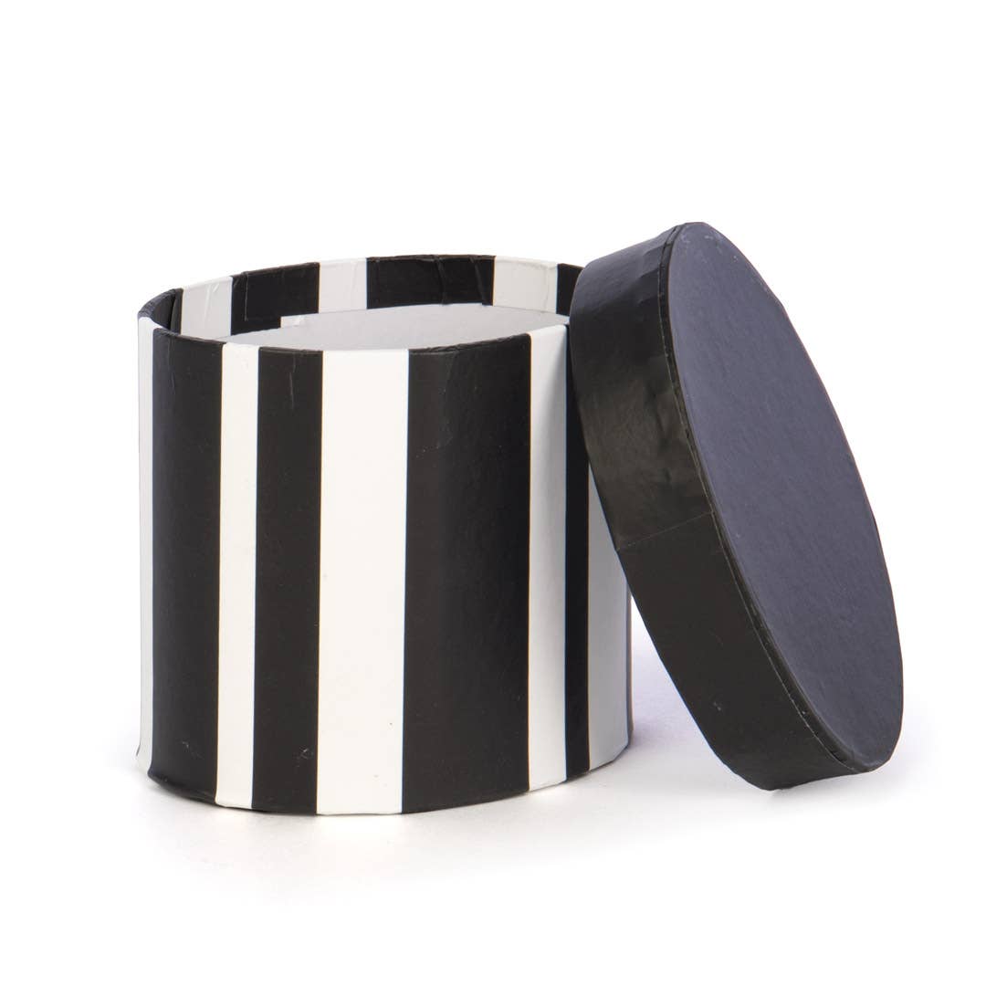 Willow Group - Wholesale Hat Box - Sm Oval Blk & Wht Stripe PPB Hat Box for Gift or Craft2