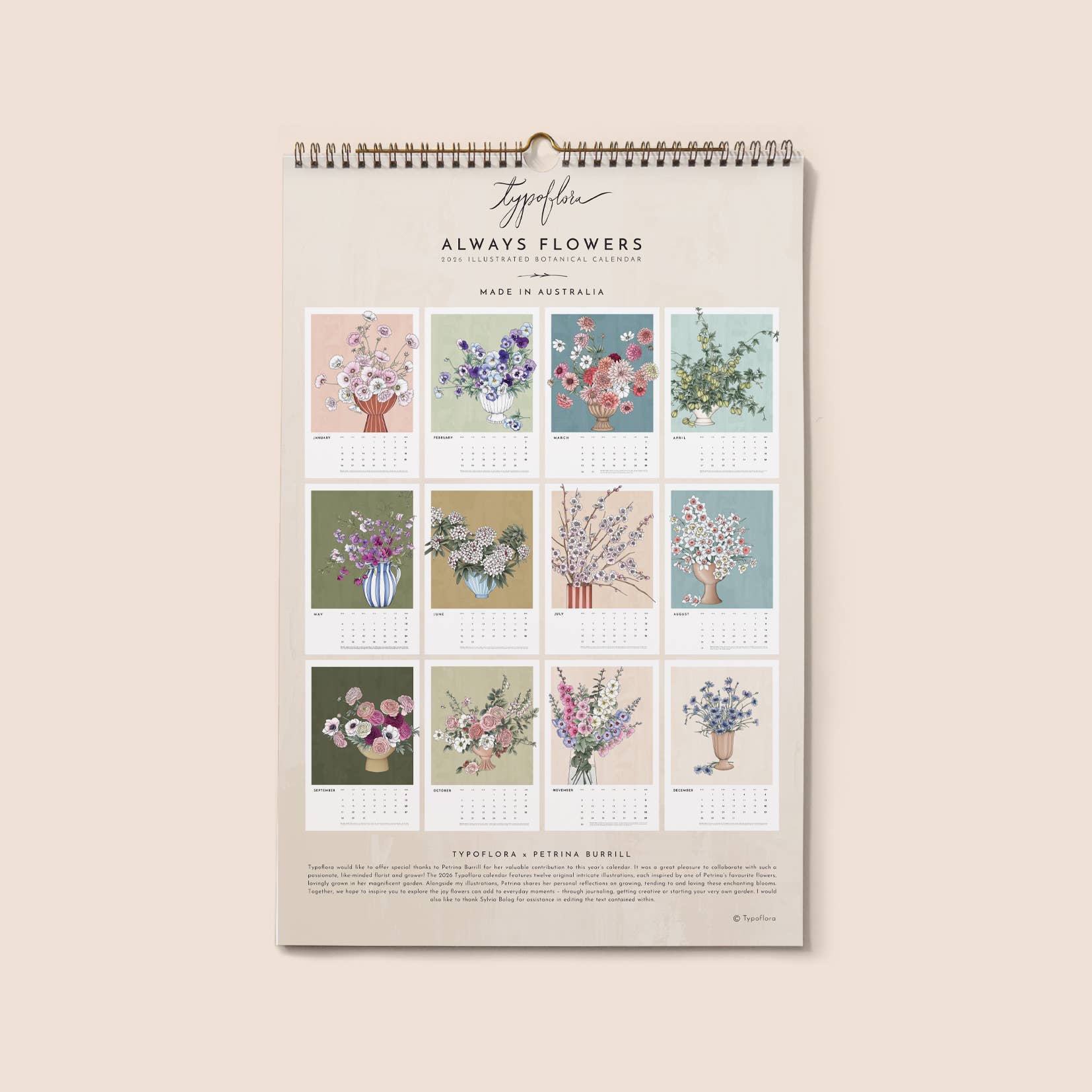 Typoflora - Wholesale Calendar - 2026 ALWAYS FLOWERS BOTANICAL CALENDAR4