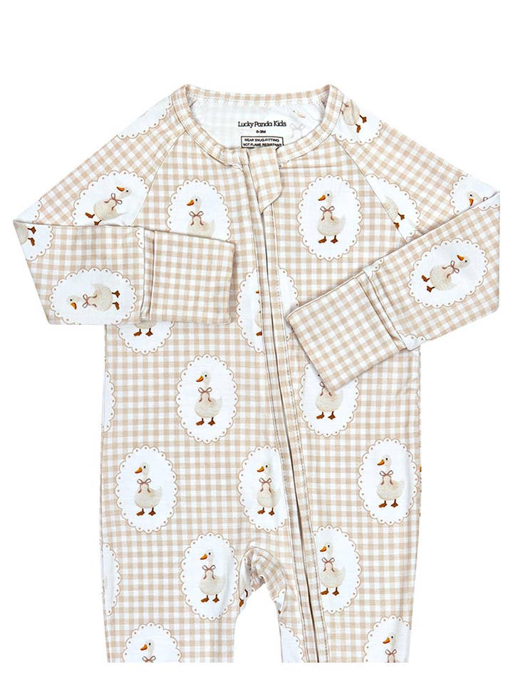 Lucky Panda Kids - Wholesale Jumpsuit - Baby - Bamboo Zip Romper | Gingham & Goose13
