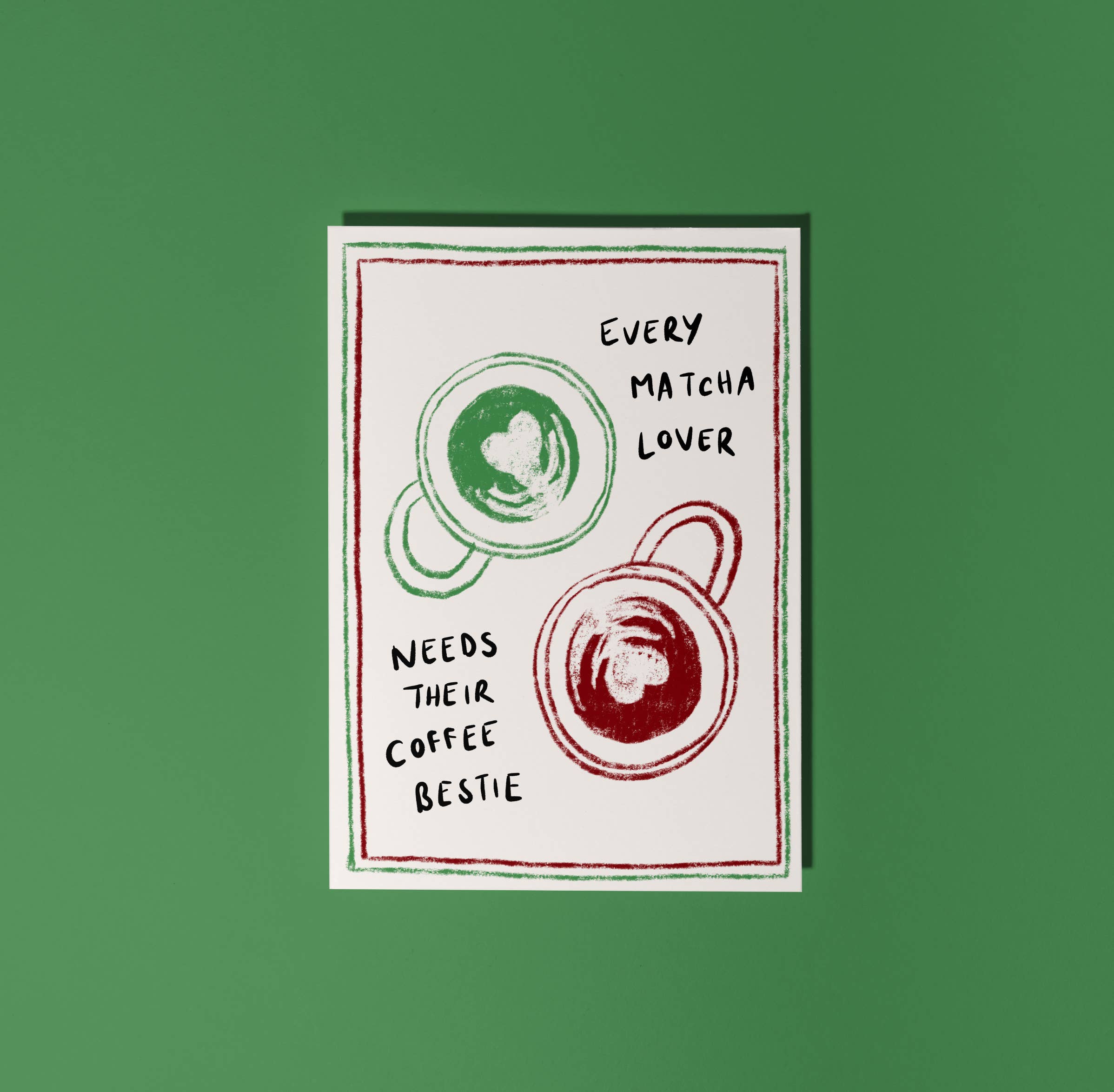 RM Decor Studio - Wholesale Friendship Card - Every Matcha Lover Needs Their Coffee Bestie Greetings Card