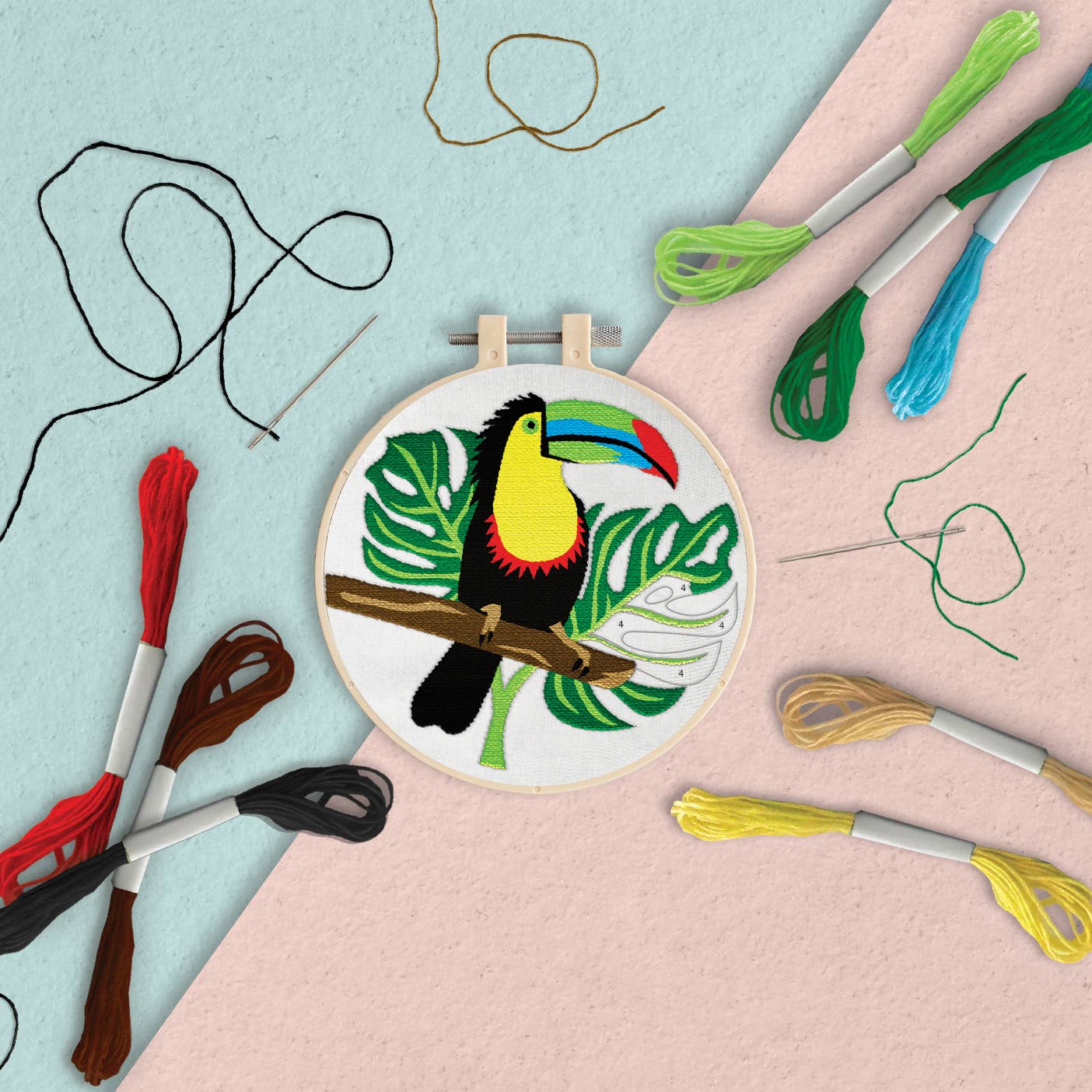 West Design Products – Engroshandel Broderitilbehør – Lav blot broderi efter tal Toucan Craft Stitch Kit4