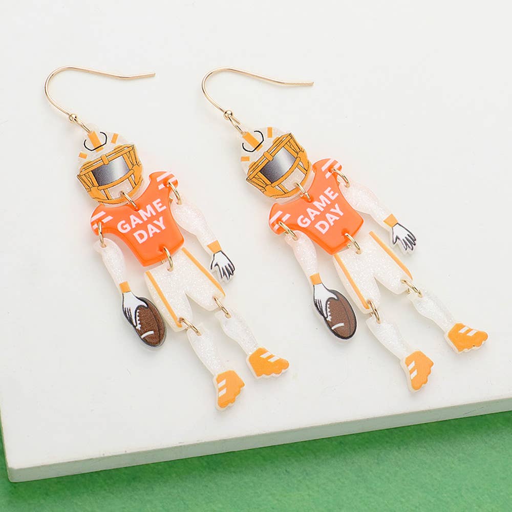Sensibling Corp. – wholesale Dangle earrings – Resin GAME DAY Football Player Dangle Earrings12