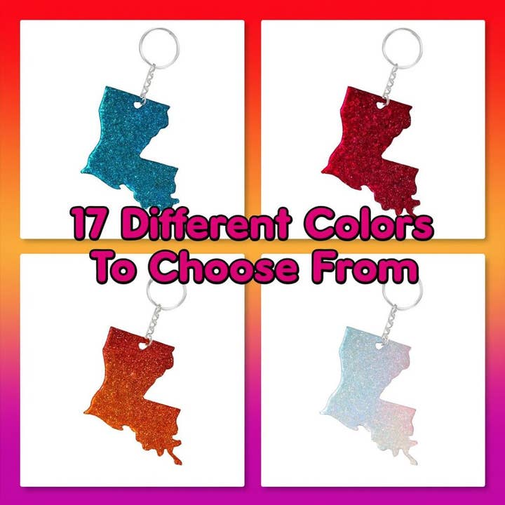 Louisiana Key Chain - Handmade with Eco-Friendly Resin for wholesale by JEMS of the Sea