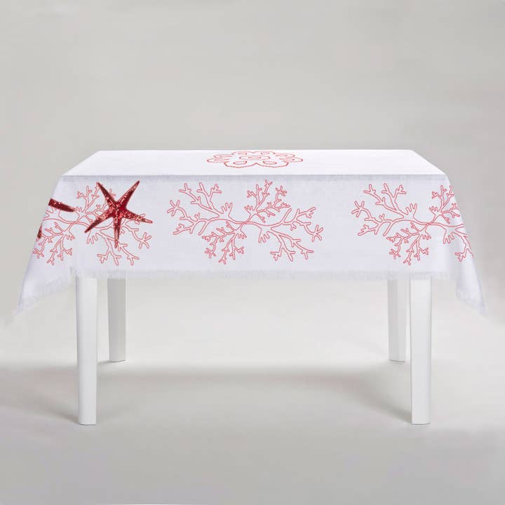 Pink koral dug med koralbroderi for engroshandel hos Cibelle