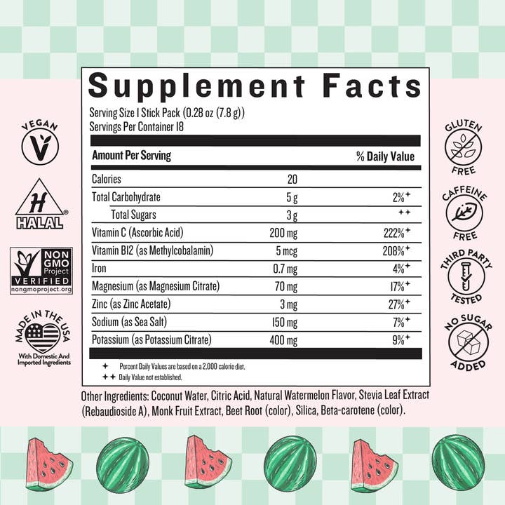 Legendairy Milk - Wholesale Powdered Health Drink - She’s Thirsty® Coconut Water Electrolyte Mix Watermelon1
