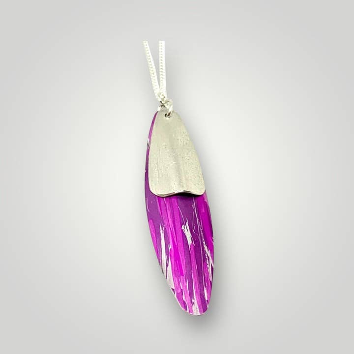 Pink/purple /silver drop necklace for wholesale by Rachel Stowe Jewellery