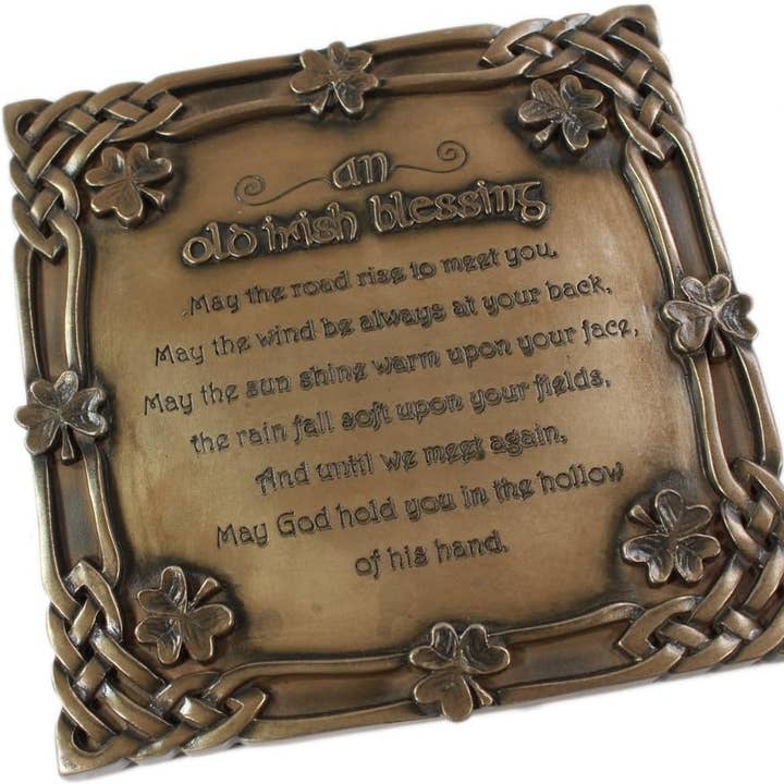 Placa de pared de bronce con la bendición irlandesa antigua para venta al por mayor de Dublin Gift Company