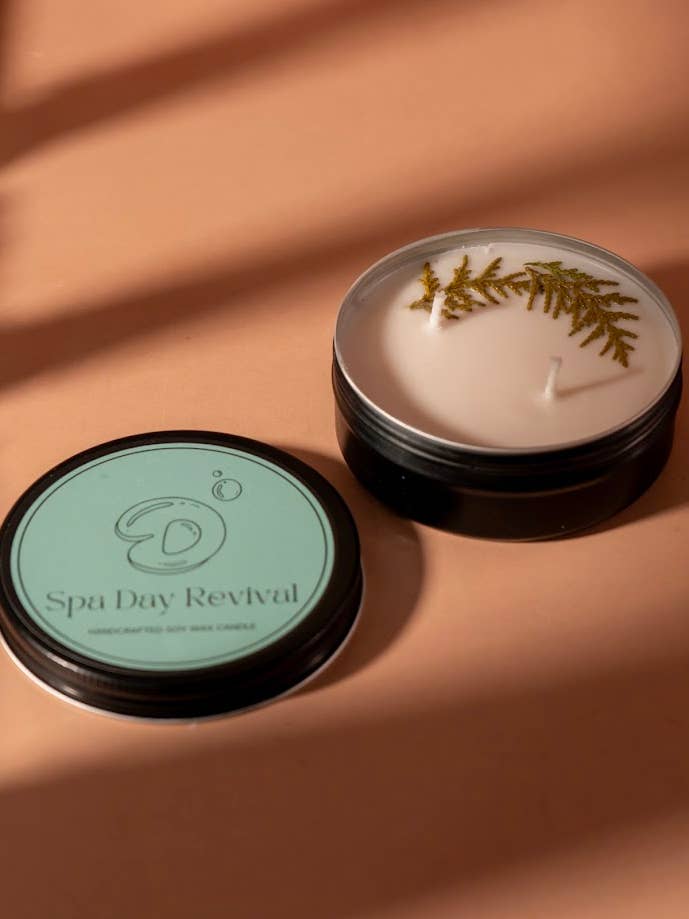 Spa Day Revival Tin Candle for wholesale by Danla