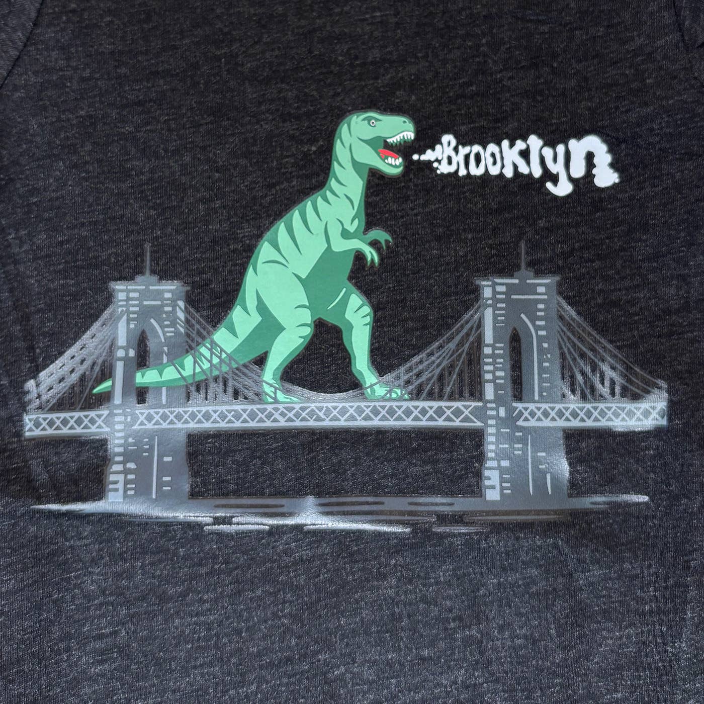 Animal Instincts - Wholesale Bodysuit (Non-Footed) - Baby - Infant Dinosaur On NY Brooklyn Bridge Onesie2
