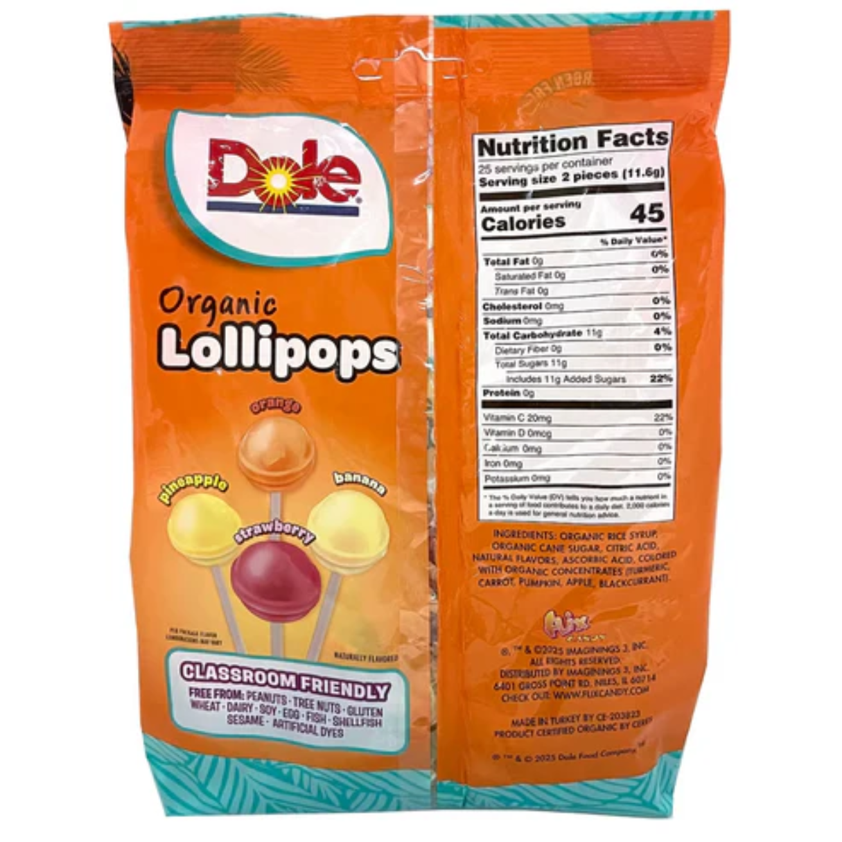 I Got Your Candy - Wholesale Lollipop - Dole Organic Lollipops 50 pops - 6ct1
