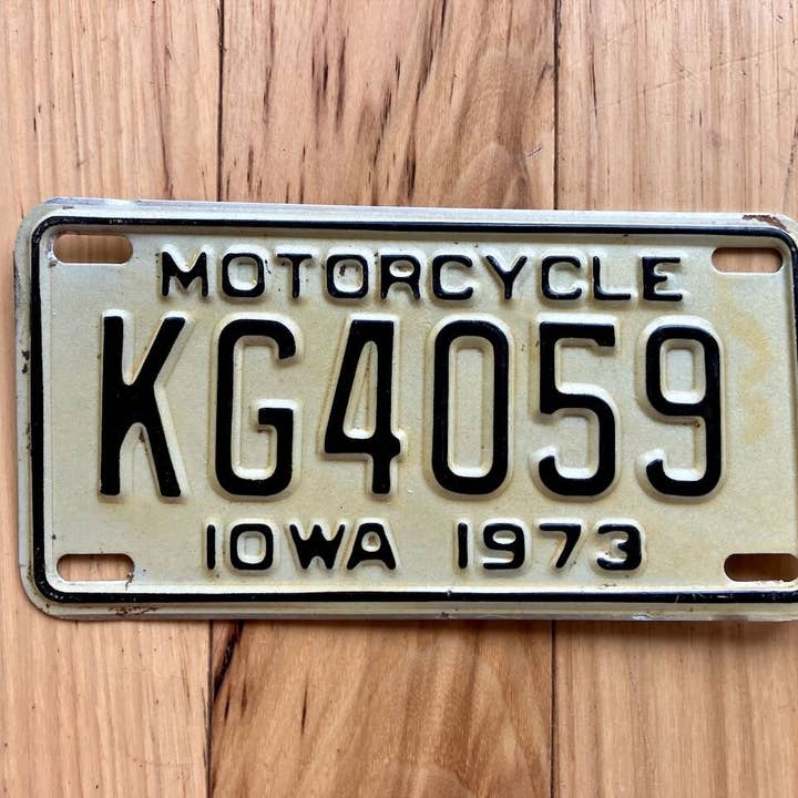 Matrícula de motocicleta de Iowa de 1973 para venta al por mayor de RusticPlates