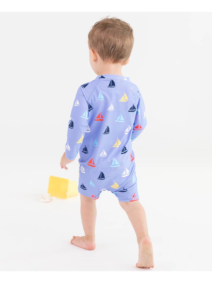 Blue Baby Boys Down By The Bay Long Sleeve One Piece Rash Guard Swimsuit
for wholesale on Faire