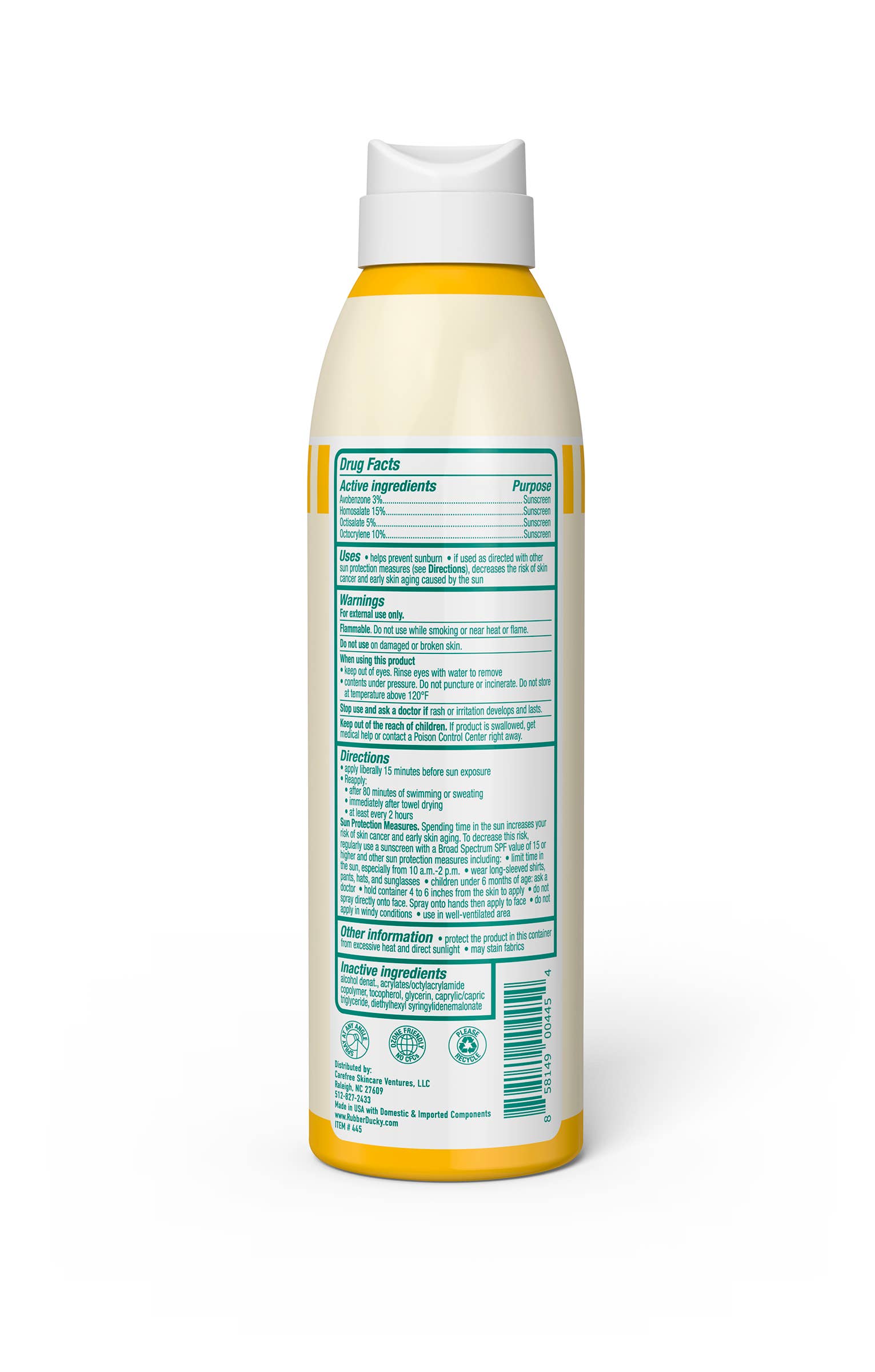 Rubber Ducky - Wholesale Sunscreen - SPF 50 Sunscreen Spray, Rubber Ducky Brand, 6 oz, Clear1