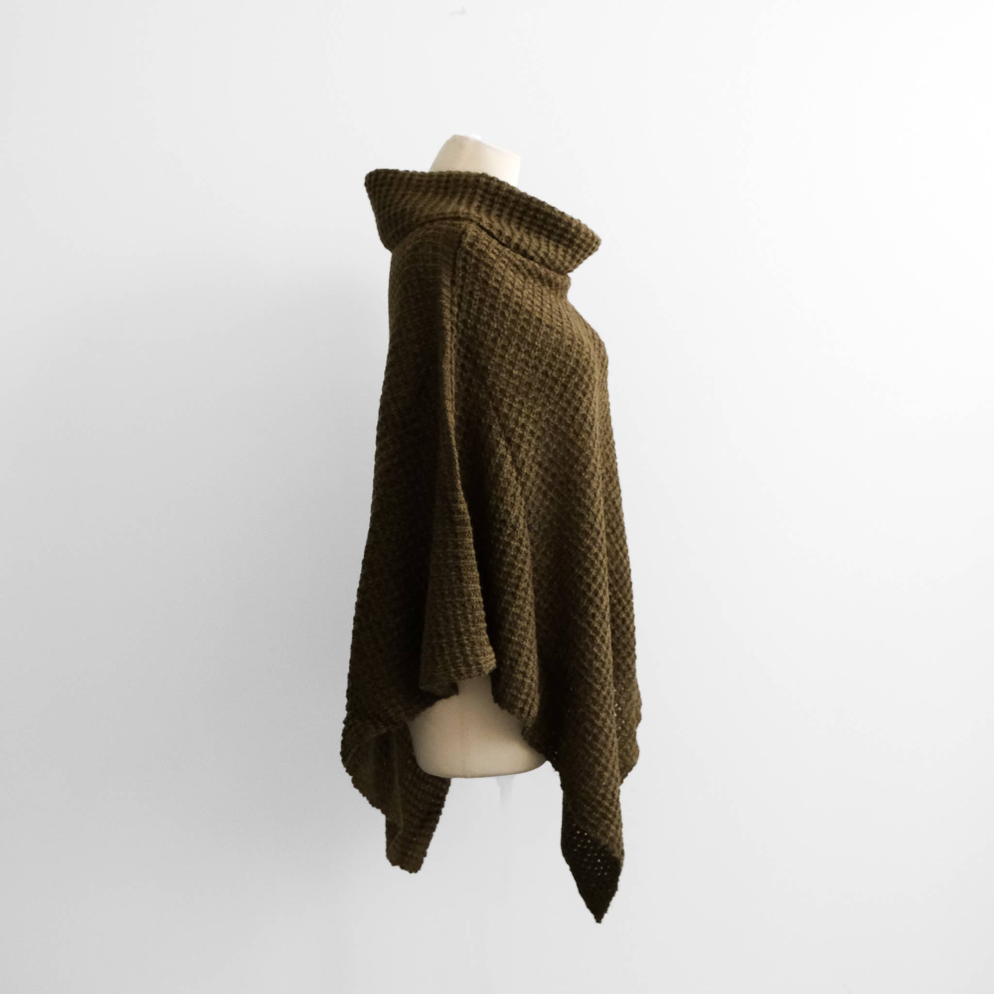 Karma Nepal Crafts - Wholesale Poncho - Women's - Hand Knit Turtle Neck Two Way Fall/Winter Poncho10