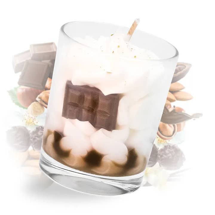 Small handmade praline rock candle for wholesale by Les Fées Mères