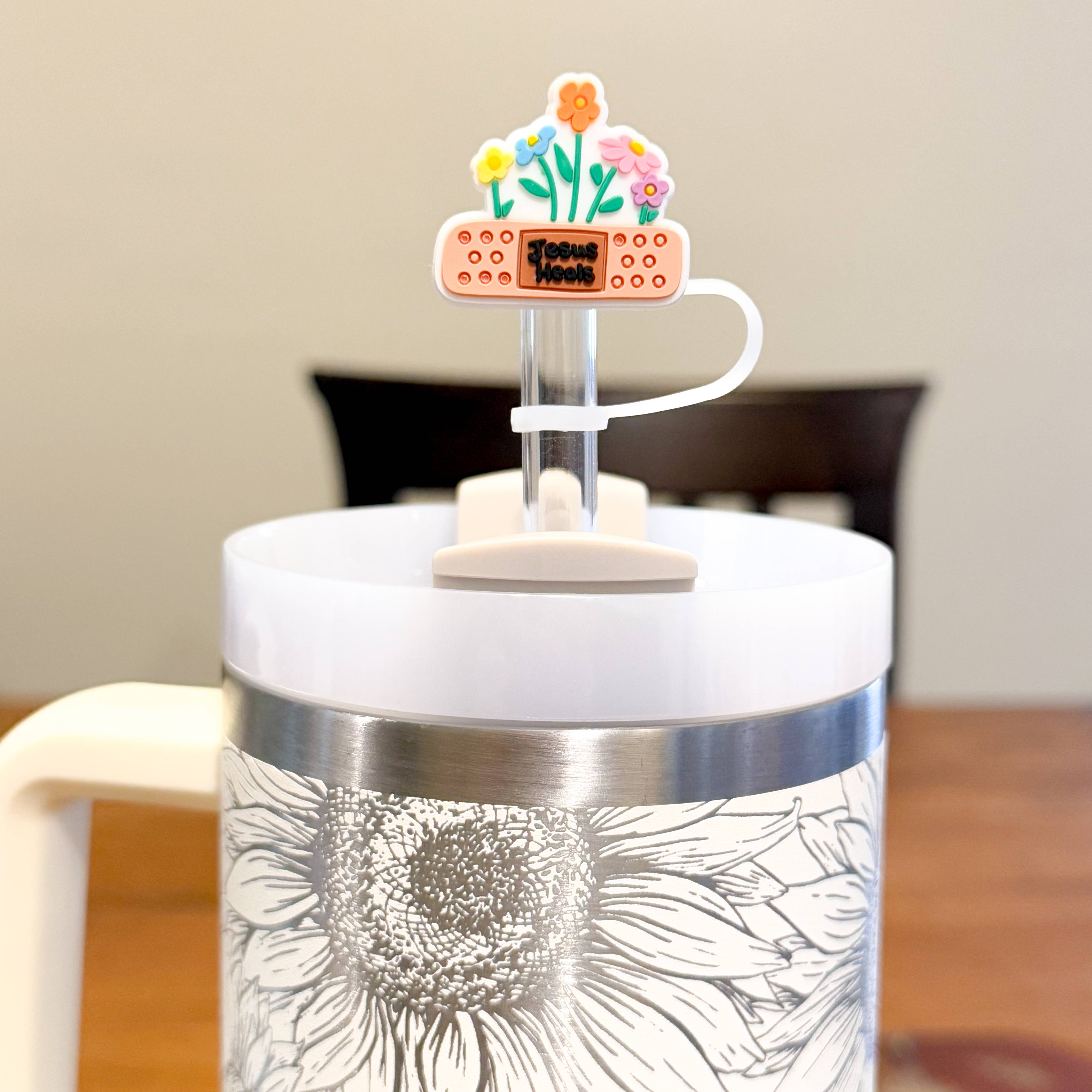 Vroom Blooms - Wholesale Drinking Straw - Straw Topper 3 pack - Christian Jesus Heals, God is Good3