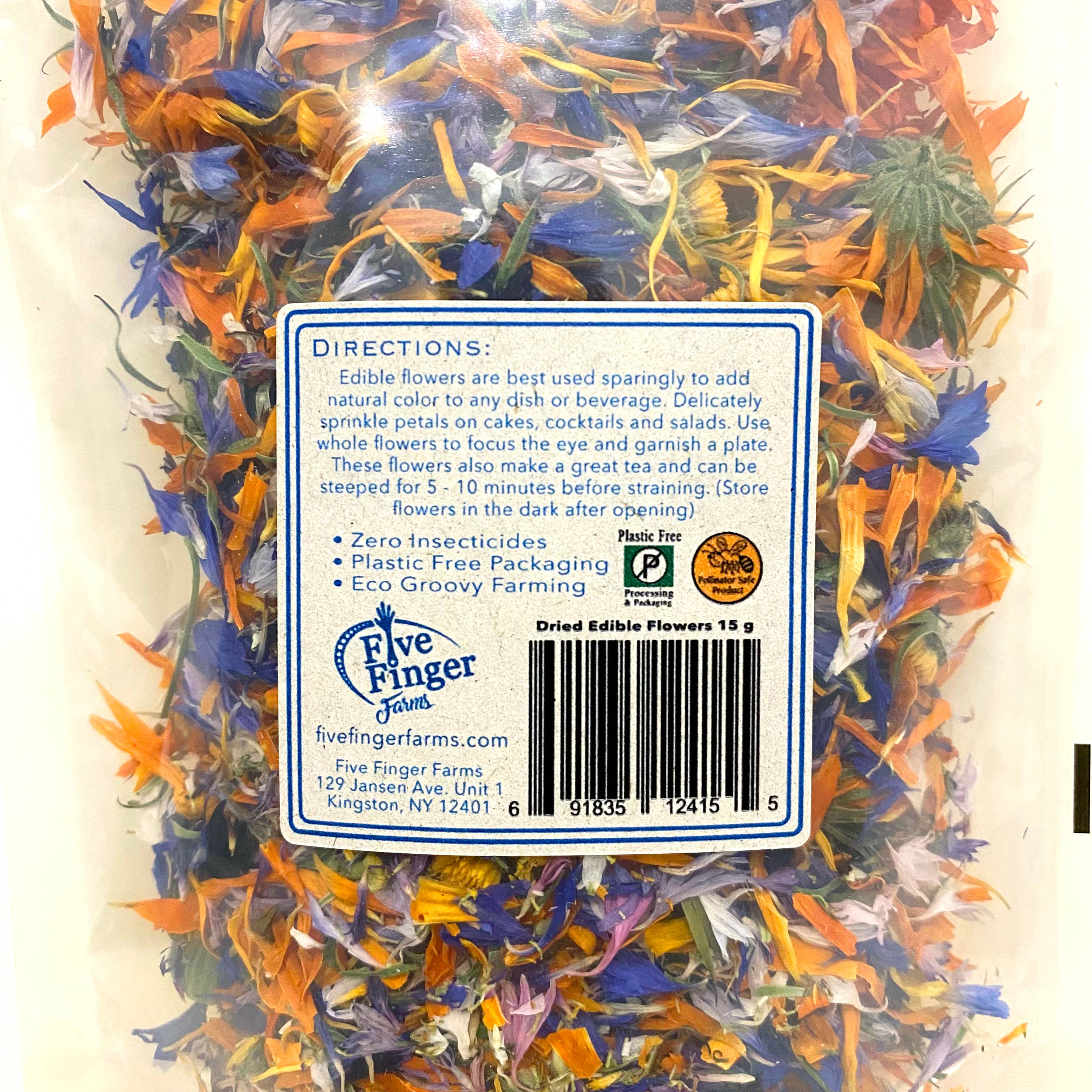 Five Finger Farms - Vendita all'ingrosso Topper per torte/cupcake - Fiori commestibili - Decorazione con fiori secchi veri e naturali5