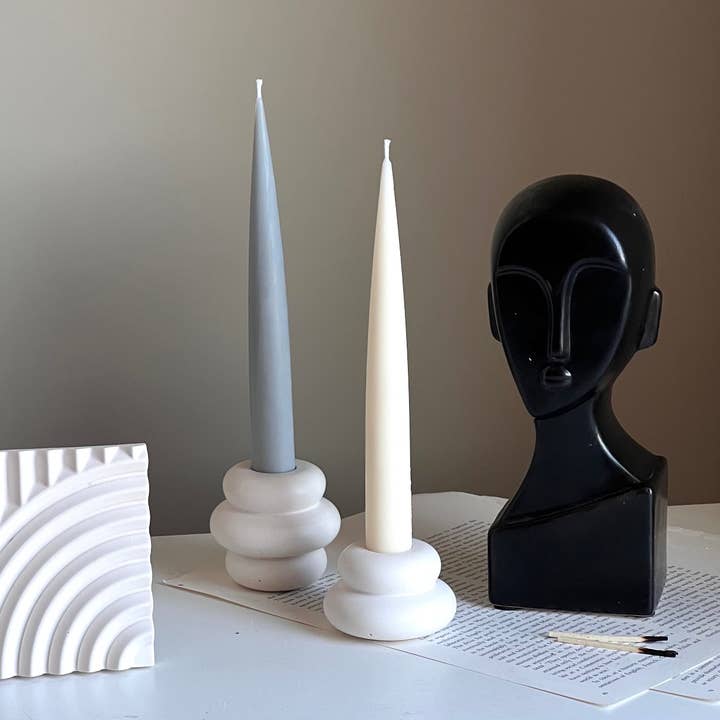 Estelle Studio - Wholesale Candle Holder - Donut Jesmonite Candlestick Holder: Minimalist Wedding Decor3