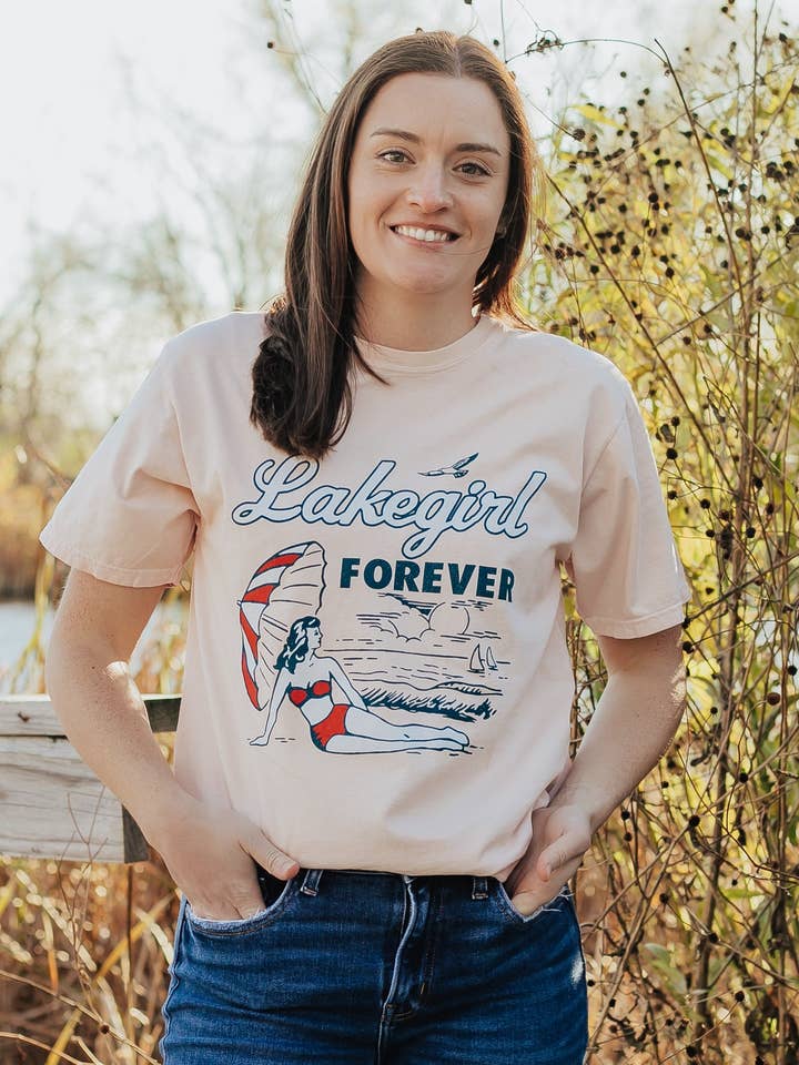 Lakegirl Ringspun Short Sleeve in Shell Pink for wholesale by Lakegirl