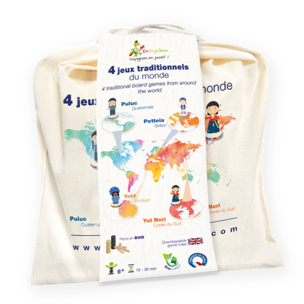 EnVoyaJeux - Wholesale Board Game - Pochon 4 traditional games of the world5