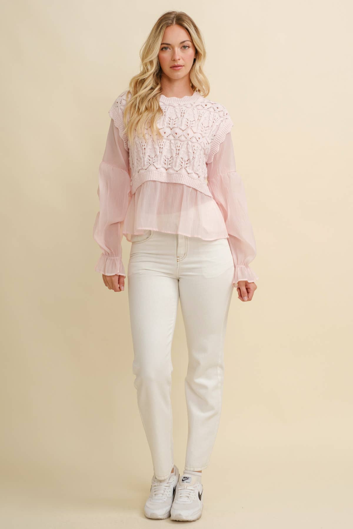 Cloud Ten - Wholesale Knit Top - Women's - CSW11746A - CROCHET LAYERED TOP11