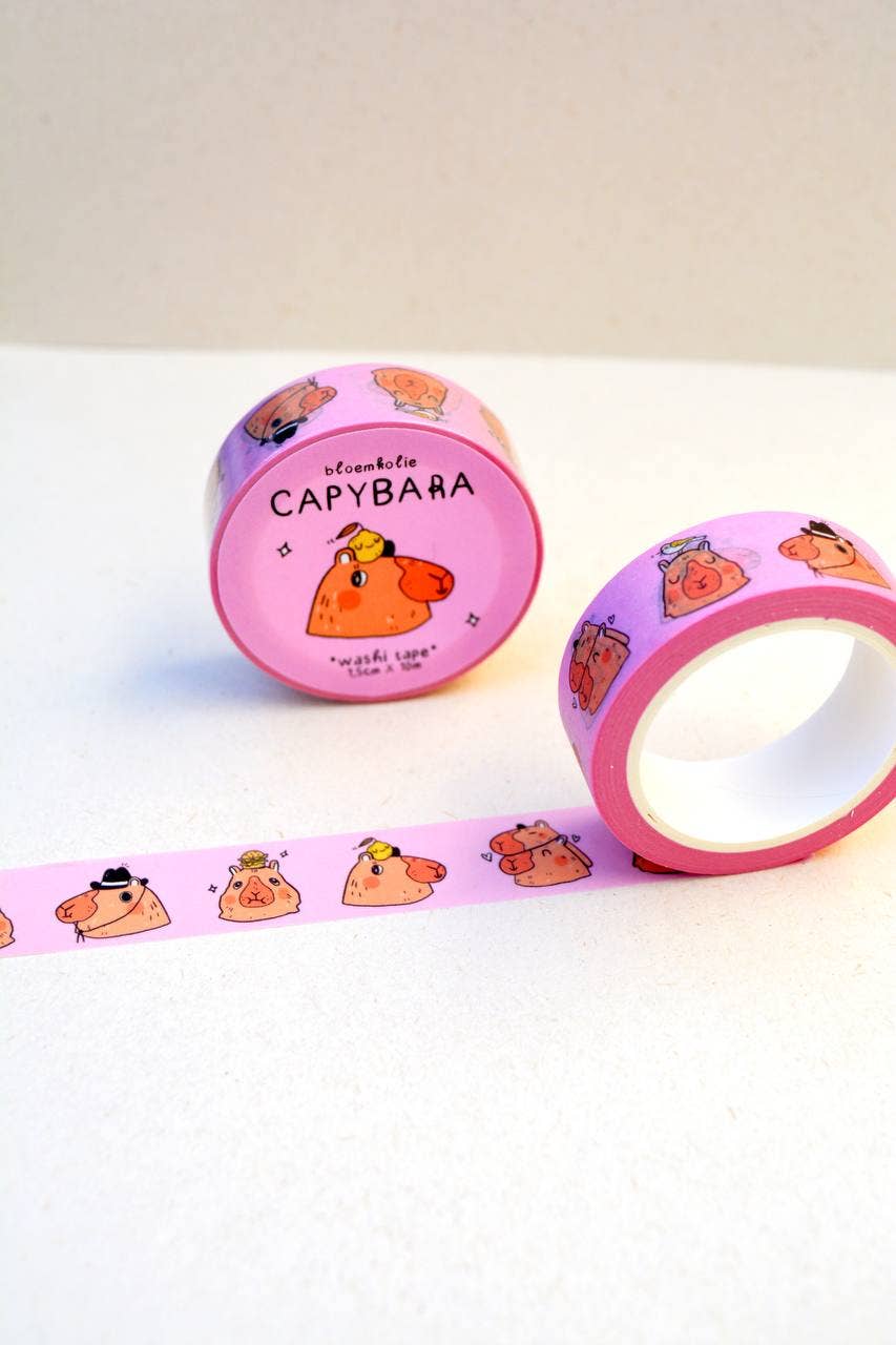 Bloemkolie - Wholesale Washi Tape - Capybara Washi Tape / Cute Quirky Kawaii Stationery1