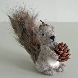 Folk Embroidered Squirrel Felt Craft Mini Kit