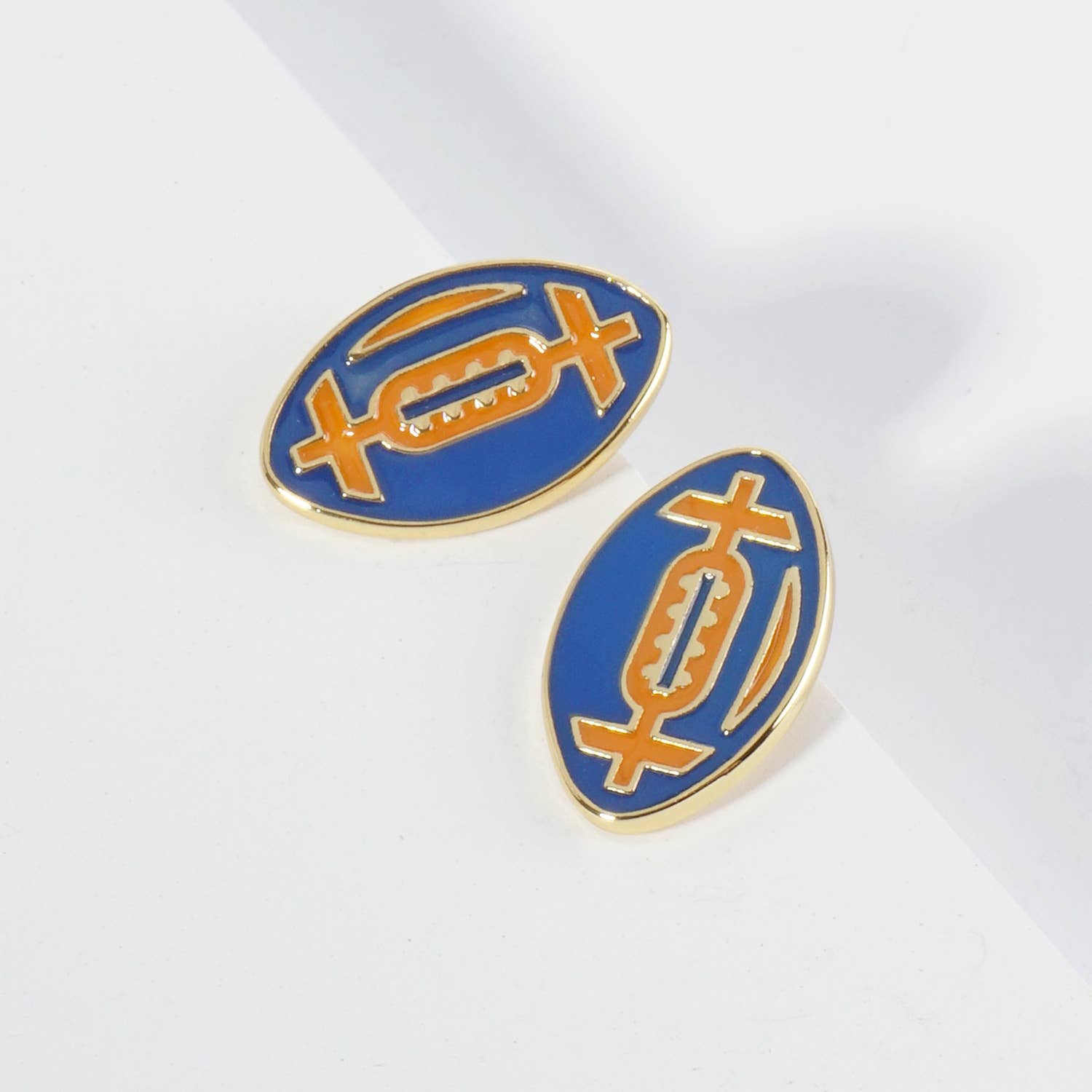 Lou & Co - Wholesale Stud/Post Earrings - Enamel Football Stud Earrings26