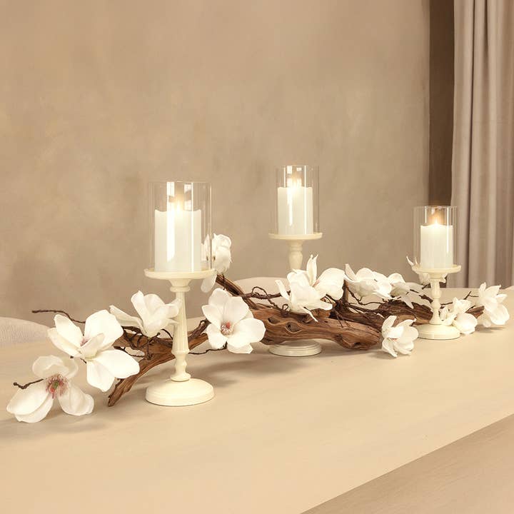 Branch & Wick Company - Wholesale Decorative tabletop object - Farmhouse Table Decor Centerpiece Magnolia Candle Home Decor13