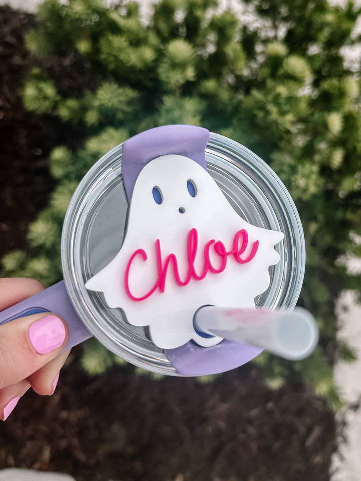 Topper de Canudo Halloween Fantasma para Stanley H2.0 por atacado de Samantha Design Co