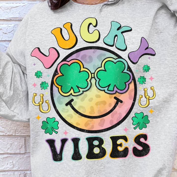 Lucky Vibes DTF or Sublimation Transfer for wholesale by Sweet and Sassy Tees