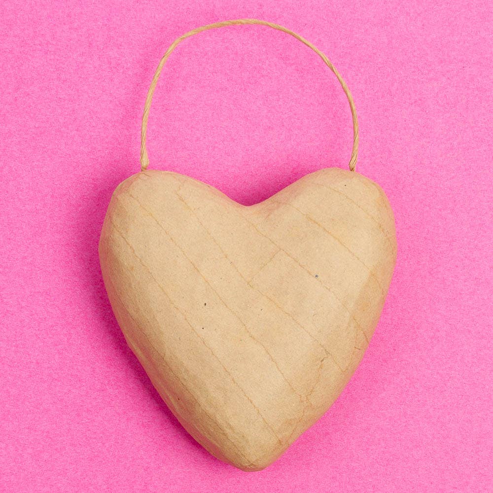 Factory Direct Craft - Wholesale Ornament - 5"  Puffy Paper Mache Heart Ornament1