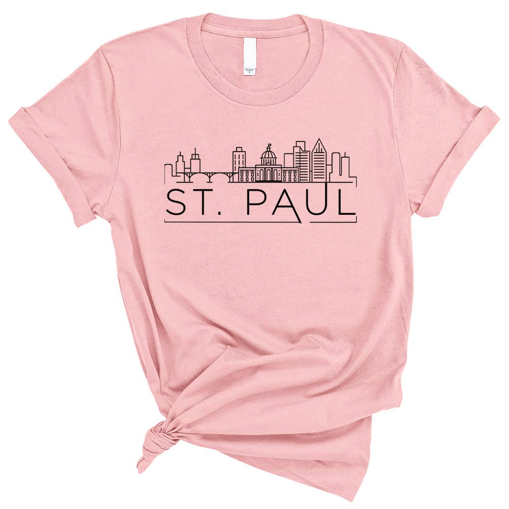 Lucky Luna Apparel - Venta al por mayor Camiseta serigrafiada - Mujer - Camiseta Skyline St. Paul Minnesota2