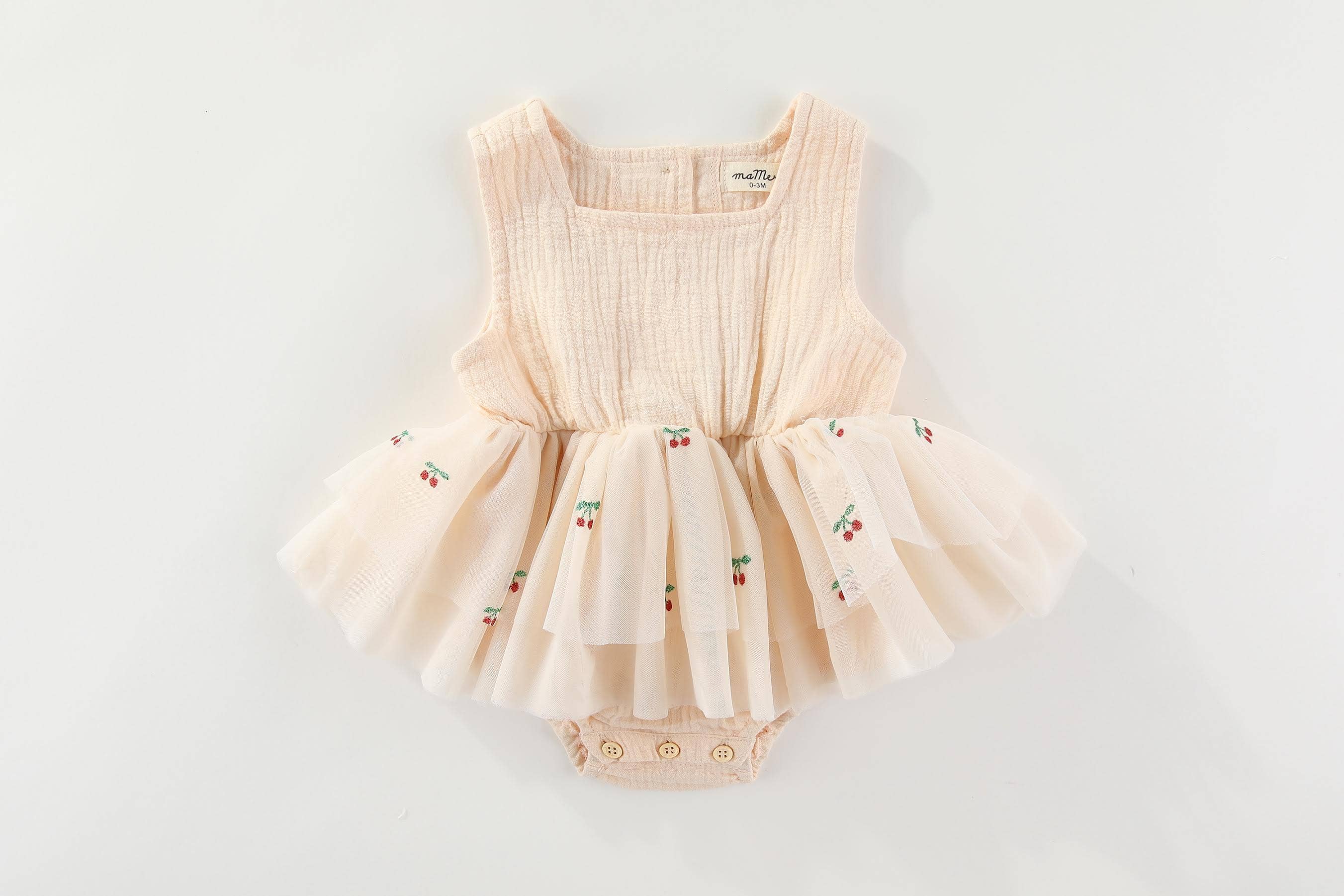 MaMer - Wholesale Bodysuit (non-footed) – Baby - Little Cherries, Sienna tutu romper: 0-3M, 3-6M, 6-12M