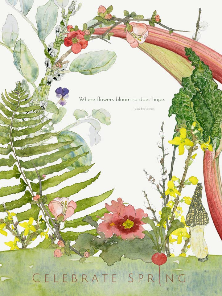 Fira våren! (mini affisch) för wholesale av Leafy Lexicon